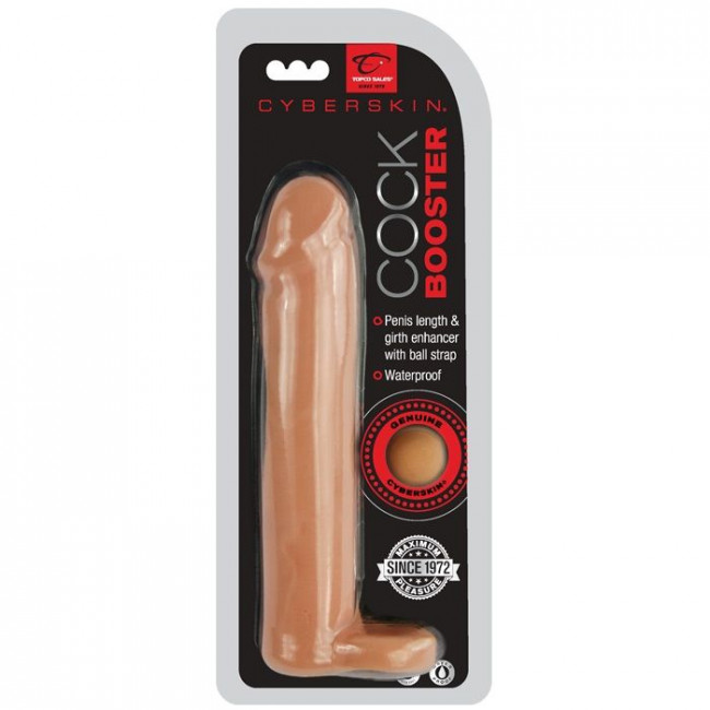 Полая насадка-удлинитель с подхватом мошонки CyberSkin Cock Booster Light, Topco Sales