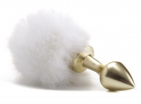 Золотистая анальная пробка Beginner Bunny Tail Buttplug с заячьим хвостиком, Shots Media BV