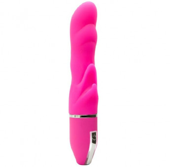 Розовый волнообразный вибратор PURRFECT SILICONE DELUXE VIBE - 15 см., Dream Toys