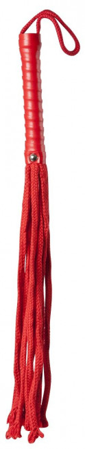Красная веревочная плеть с ручкой из полиуретана Cotton String Flogger - 50 см., Blush Novelties Красная веревочная плеть с ручкой из полиуретана Cotton String Flogger - 50 см., Blush Novelties