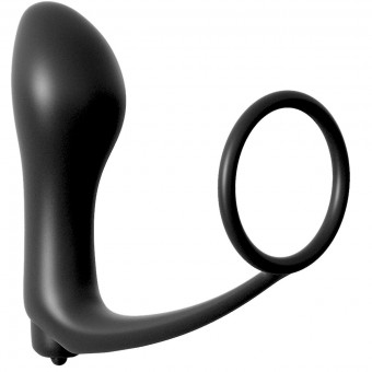 Анальная пробка с вибрацией с эрекционным кольцом Ass-Gasm Cockring Vibrating Plug , Pipedream