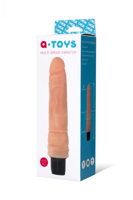 Многоскоростной вибратор реалистичной формы - 19 см., A-toys
