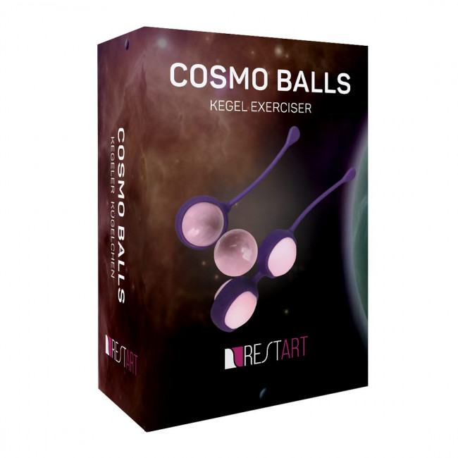 Фиолетовые вагинальные шарики Cosmo Balls с парой сменных шаров, RestArt Фиолетовые вагинальные шарики Cosmo Balls с парой сменных шаров, RestArt