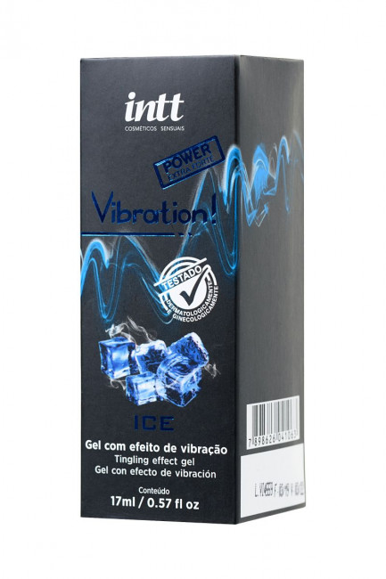 Жидкий массажный гель VIBRATION Extra-strong Ice с охлаждающим эффектом и эффектом вибрации - 17 мл., INTT