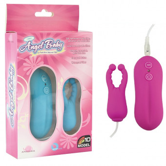 Фиолетовый вибростимулятор с усиками Angel Baby NIpple&Cock clips , Howells