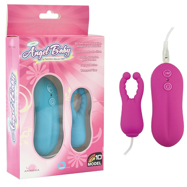 Фиолетовый вибростимулятор с усиками Angel Baby NIpple&Cock clips , Howells
