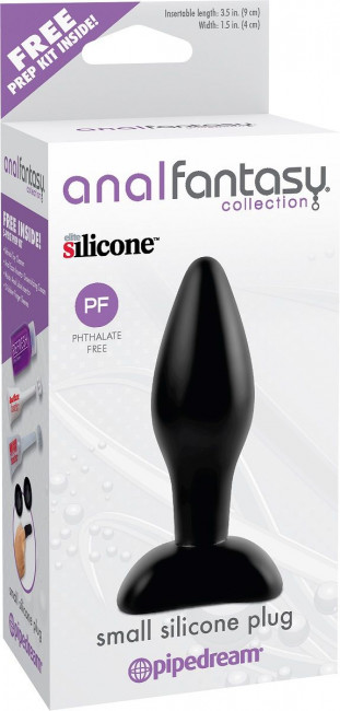 Чёрная анальная пробочка Small Silicone Plug - 11 см., Pipedream