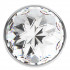 Большая серебристая анальная пробка Diamond Clear Sparkle Large с прозрачным кристаллом - 8 см., Lola toys