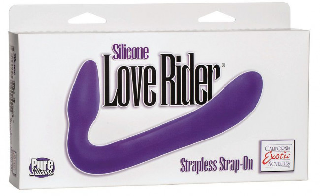 Фиолетовый безремневой страпон из силикона Love Rider Strapless Strap-On - 20,3 см., California Exotic Novelties