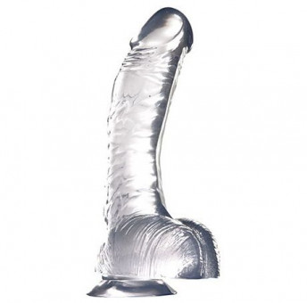 Прозрачный фаллоимитатор JELLY JOY LUMINOUS на присоске - 20 см., Dream Toys