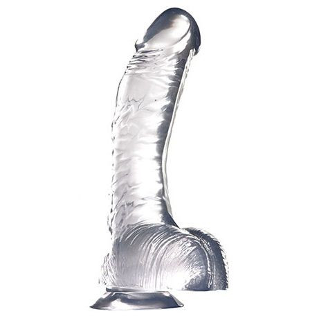 Прозрачный фаллоимитатор JELLY JOY LUMINOUS на присоске - 20 см., Dream Toys