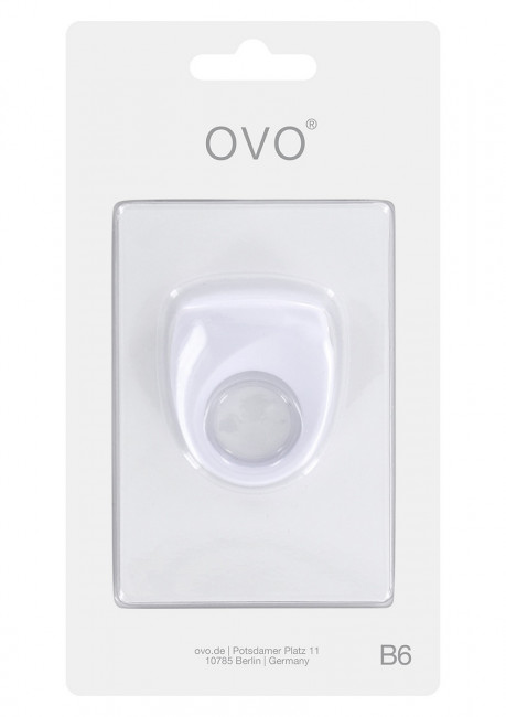 Белое эрекционное кольцо B6 с вибрацией, OVO