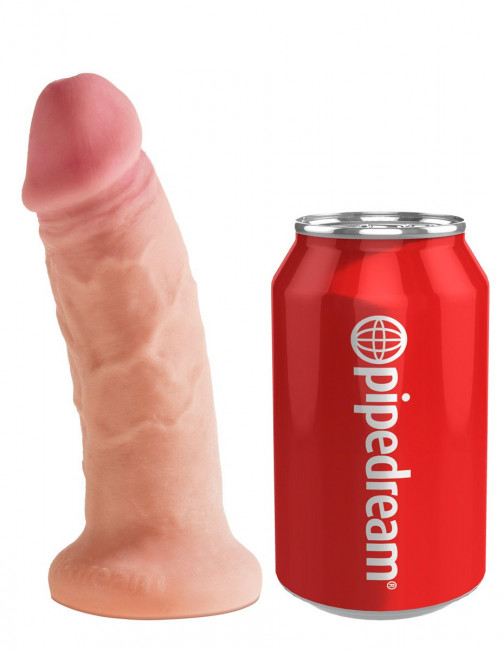 Телесный фаллоимитатор на присоске Dual Density Cock - 16 см., Pipedream