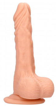 Телесный фаллоимитатор Realistic Dildo With Balls - 23 см.