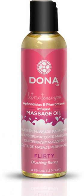 Массажное масло с феромонами DONA Flirty Blushing Berry - 125 мл., System JO