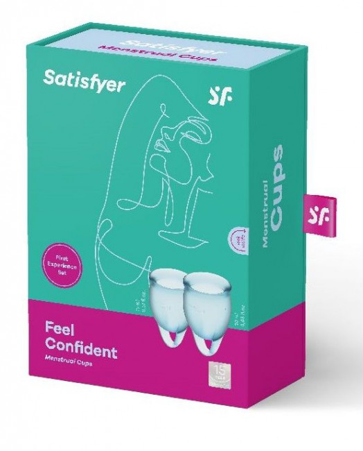 Набор голубых менструальных чаш Feel confident Menstrual Cup Набор голубых менструальных чаш Feel confident Menstrual Cup