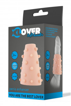 Телесная насадка в форме конуса с шишечками XLover - 10 см., ToyFa