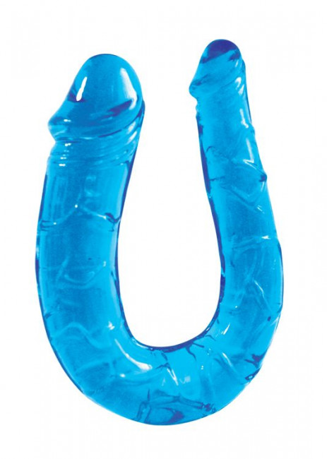 Двухсторонний фаллоимитатор Twin Head Double Dong голубого цвета - 29,8 см., Bior toys