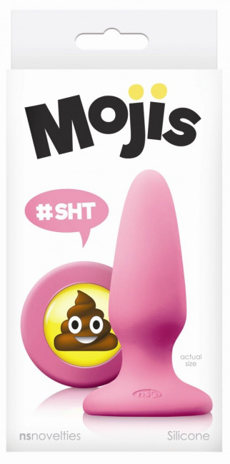 Розовая силиконовая пробка среднего размера Emoji SHT - 10,2 см., NS Novelties