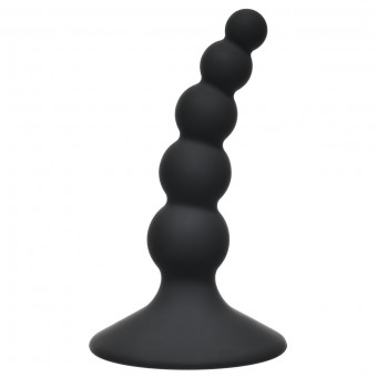 Чёрная анальная пробка Ribbed Plug Black - 10,5 см., Lola toys