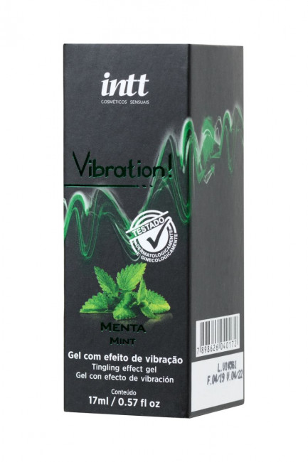 Жидкий массажный гель VIBRATION Mint с ароматом мяты и эффектом вибрации - 17 мл., INTT Жидкий массажный гель VIBRATION Mint с ароматом мяты и эффектом вибрации - 17 мл., INTT