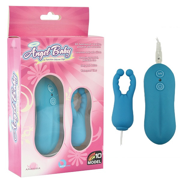 Голубой вибростимулятор с усиками Angel Baby NIpple&Cock clips , Howells Голубой вибростимулятор с усиками Angel Baby NIpple&Cock clips , Howells