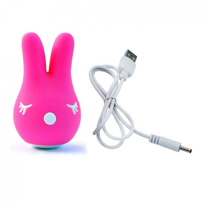 Ярко-розовый вибростимулятор Bunny с ушками, RestArt