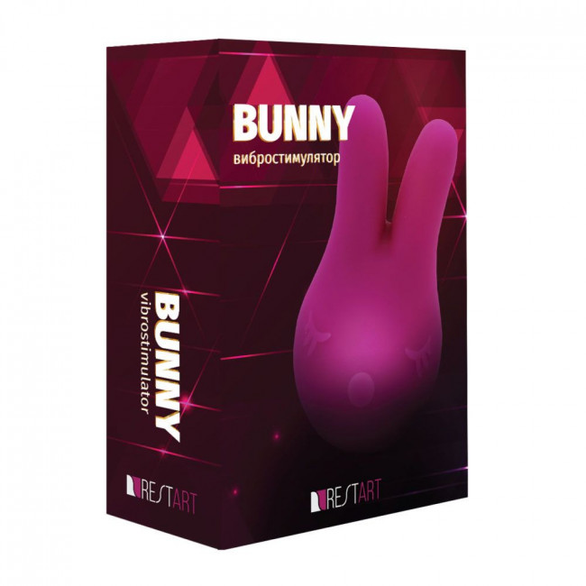 Ярко-розовый вибростимулятор Bunny с ушками, RestArt