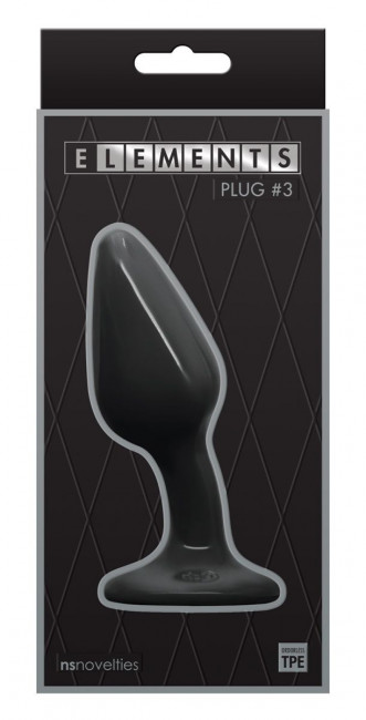 Черный гладкий изогнутый анальный плаг Plug № 3 - 12,3 см., NS Novelties Черный гладкий изогнутый анальный плаг Plug № 3 - 12,3 см., NS Novelties