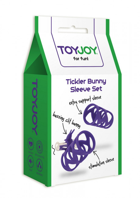 Набор фиолетовых насадок TICKLER BUNNY SLEEVE SET, Toy Joy Набор фиолетовых насадок TICKLER BUNNY SLEEVE SET, Toy Joy