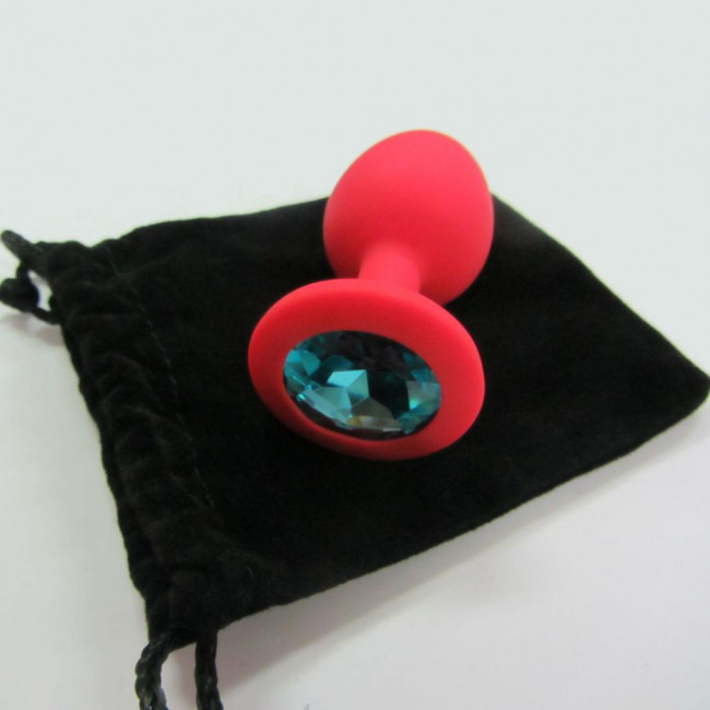 Силиконовый анальный плаг с кристаллом (в ассортименте), Anal Jewelry Plug