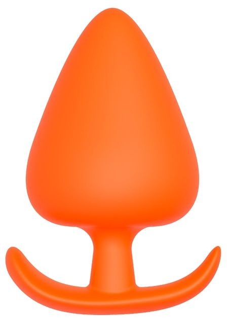 Оранжевая анальная пробка PLUG WITH T-HANDLE - 7,7 см.