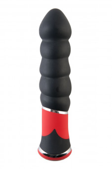 Чёрный вибратор-ёлочка - 11,4 см., ToyFa
