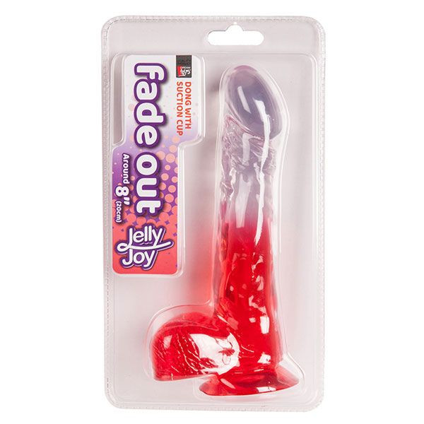 Красный фаллоимитатор с прозрачной верхней частью JELLY JOY FADE OUT DONG 8INCH - 20,3 см., Dream Toys