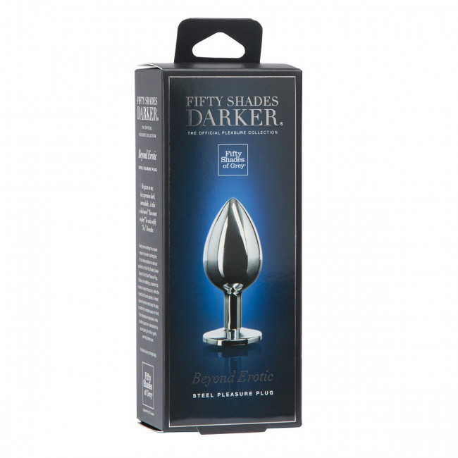 Серебристая анальная пробка Beyond Erotic Butt Plug - 8,9 см., Fifty Shades of Grey