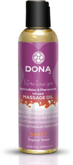 Массажное масло с феромонами DONA Sassy Tropical Tease - 125 мл., System JO Массажное масло с феромонами DONA Sassy Tropical Tease - 125 мл., System JO