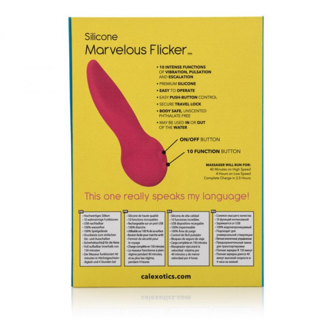 Розовый виброязычок Mini Marvels Silicone Marvelous Flicker, California Exotic Novelties