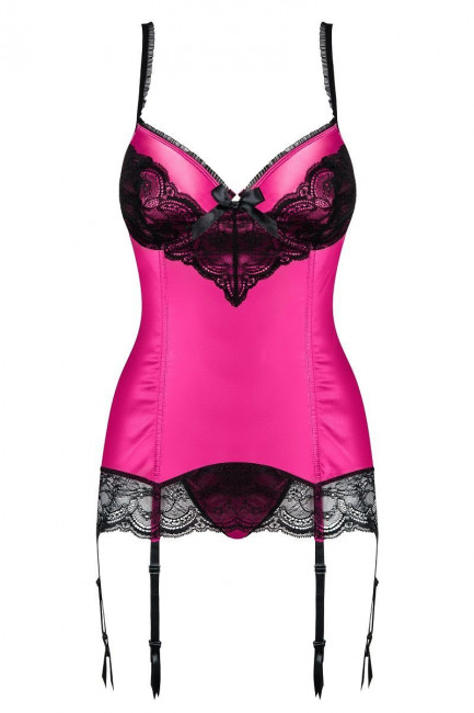 Малиновый корсаж с черным кружевом Roseberry, Obsessive
