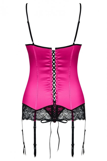 Малиновый корсаж с черным кружевом Roseberry, Obsessive