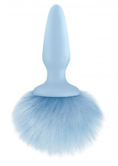 Голубая анальная пробка с голубым хвостиком Bunny Tails Blue, NS Novelties