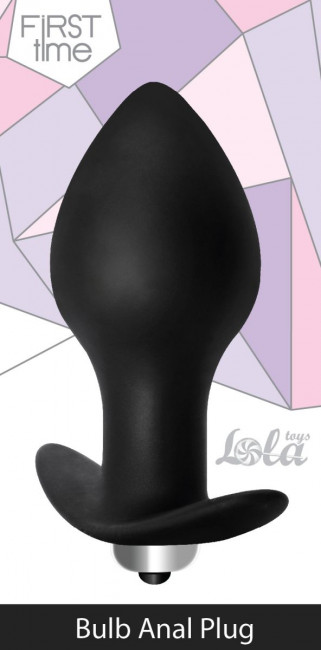 Чёрная анальная пробка с вибрацией Bulb Anal Plug - 10 см., Lola toys Чёрная анальная пробка с вибрацией Bulb Anal Plug - 10 см., Lola toys