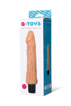 Телесный вибратор-реалистик с выраженной головкой - 18 см., A-toys