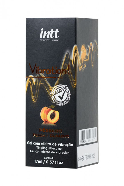 Жидкий массажный гель INTT VIBRATION Peach с ароматом персика и эффектом вибрации - 17 мл., INTT Жидкий массажный гель INTT VIBRATION Peach с ароматом персика и эффектом вибрации - 17 мл., INTT