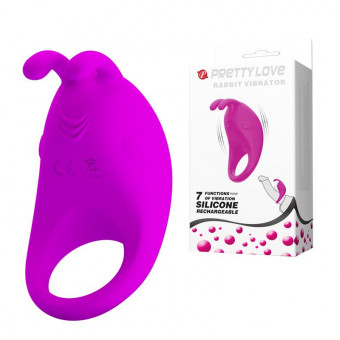 Лиловое эрекционное кольцо с вибрацией Rabbit Vibrator, Baile