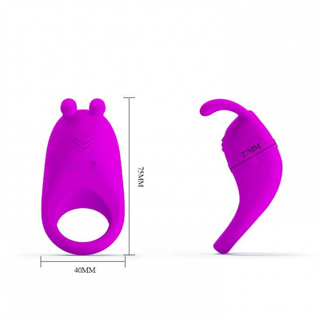 Лиловое эрекционное кольцо с вибрацией Rabbit Vibrator, Baile