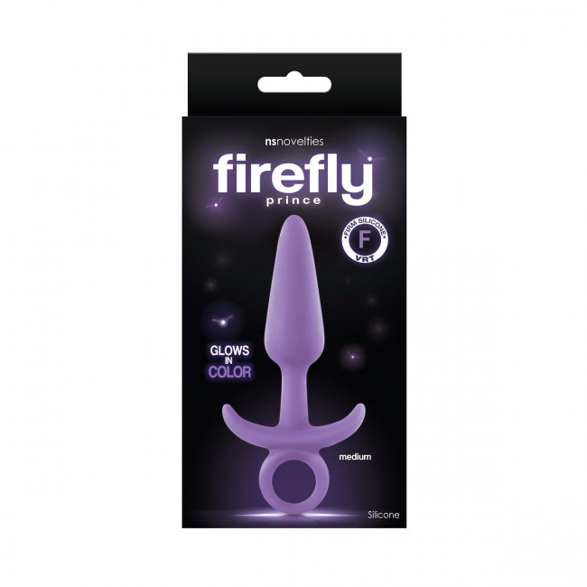 Фиолетовая анальная пробка Firefly Prince Medium - 12,7 см., NS Novelties