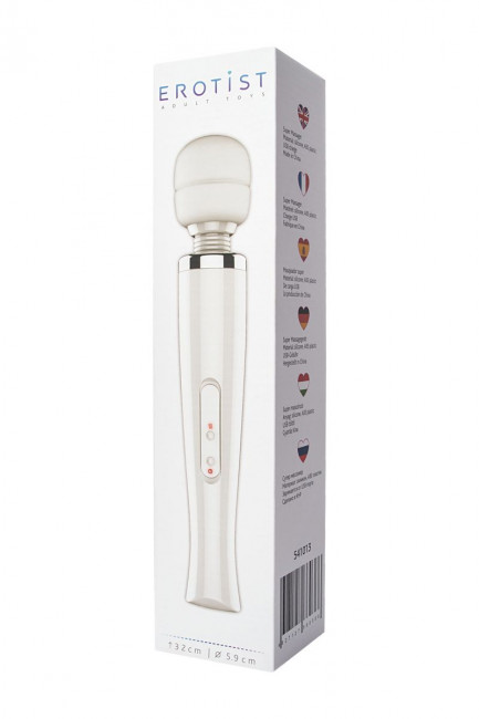 Белый вибратор-жезл Super massager - 32 см., Erotist Белый вибратор-жезл Super massager - 32 см., Erotist