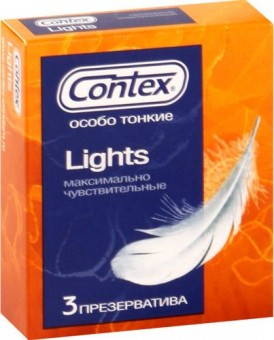 Особо тонкие презервативы Contex Lights - 3 шт., Contex