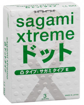 Презервативы Sagami Xtreme Type-E с точками - 3 шт., Sagami