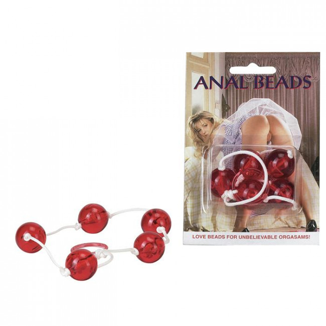 Красная анальная цепочка с пятью звеньями Anal Beads, Seven Creations Красная анальная цепочка с пятью звеньями Anal Beads, Seven Creations